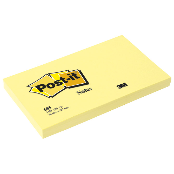 Blok samoljepljiv 127x76mm 100L Post-it 3M.655 žuti!!