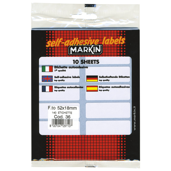 Etikete slep  52x18 mm pk10L Markin 10036 blister