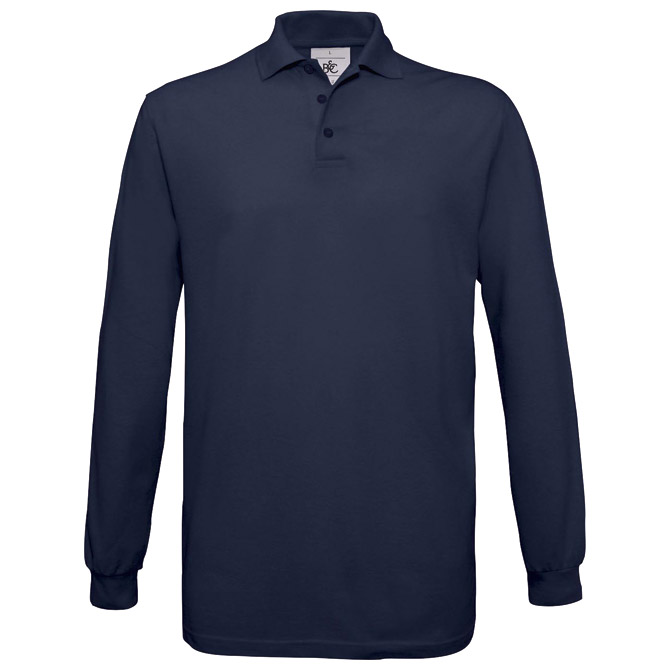 Majica dugi rukavi B&C Safran Polo LSL 180g tamno plava S!!