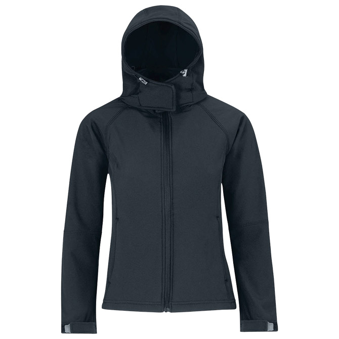 Jakna zip ženska B&C Hooded Softshell tamno plava XL!!