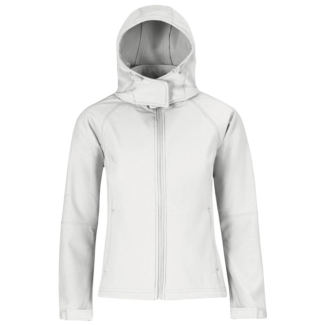 Jakna zip ženska B&C Hooded Softshell bijela S!!