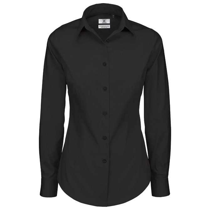 Košulja ženska dugi rukavi B&C Black Tie 135g crna L!!