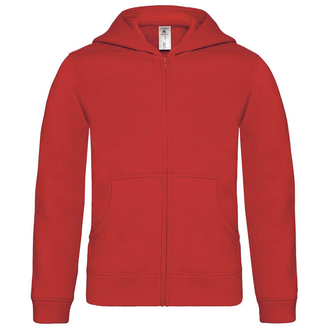 Majica dugi rukavi B&C Hooded Full Zip/Kids 280g crvena 9/11!!