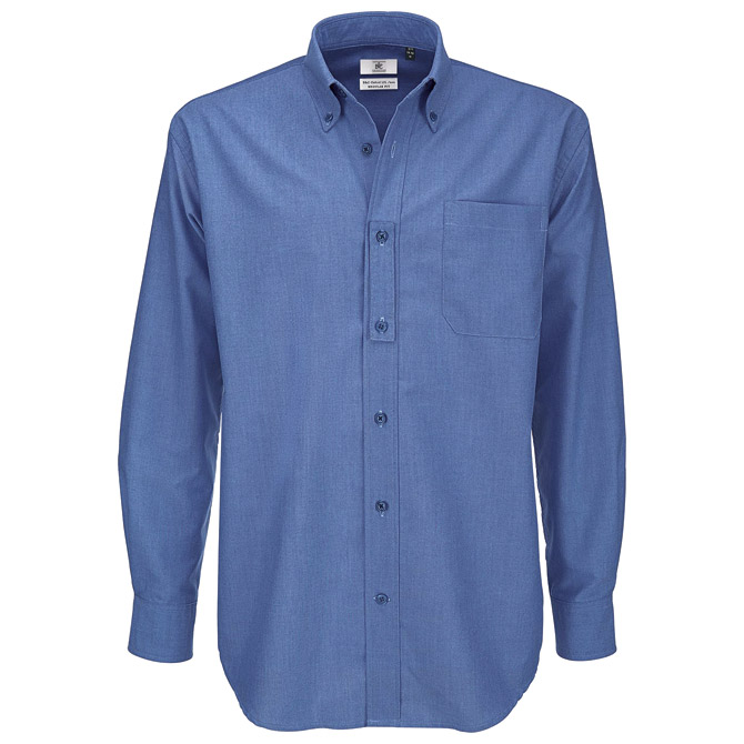 Košulja muška dugi rukavi B&C Oxford 135g plava 3XL!!