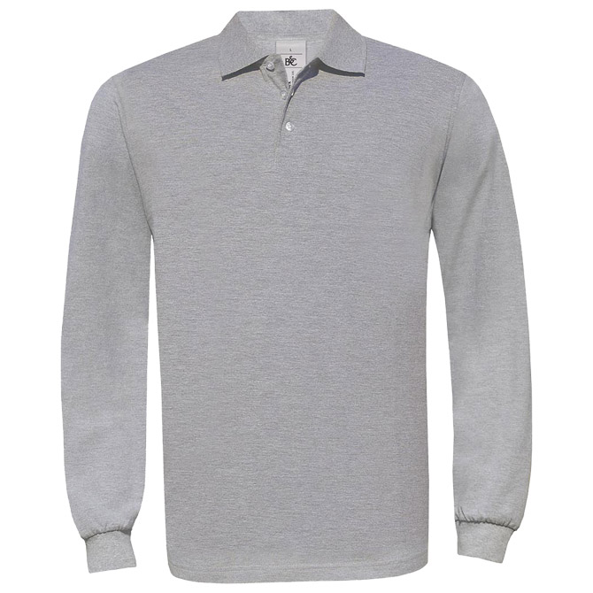 Majica dugi rukavi B&C Safran Polo LSL 180g svijetlo siva S!!