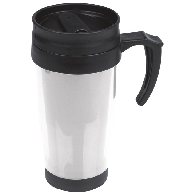 Šalica termo 400 ml pvc Fort Worth metalik bijela