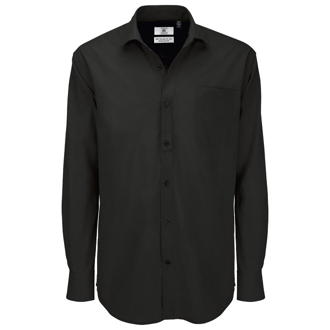 Košulja muška dugi rukavi B&C Heritage 125g crna 2XL!!