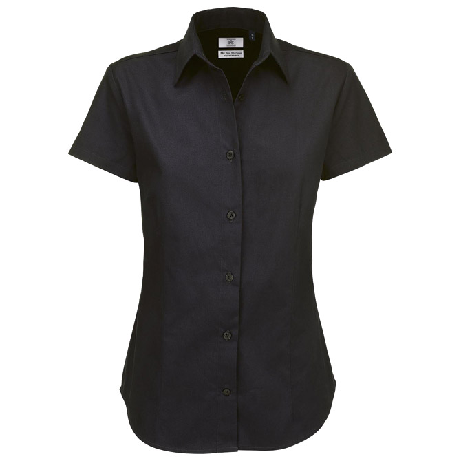 Košulja ženska kratki rukavi B&C Sharp 130g crna L!!