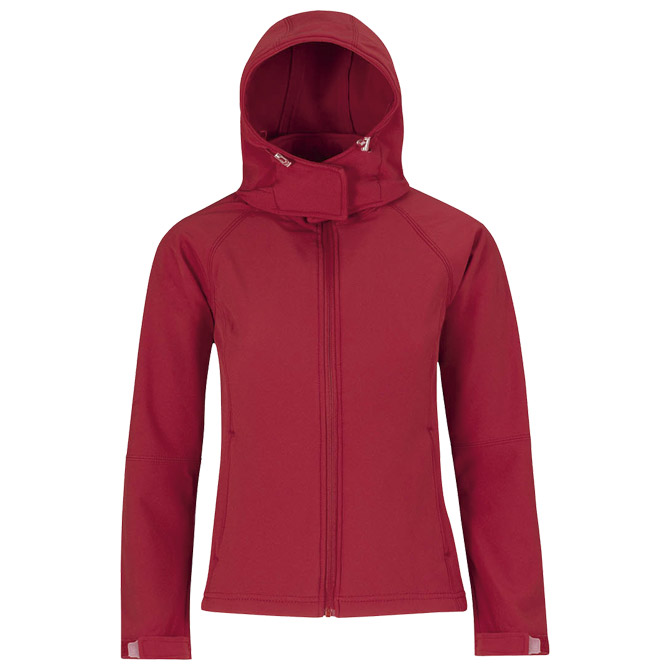 Jakna zip ženska B&C Hooded Softshell crvena XL!!