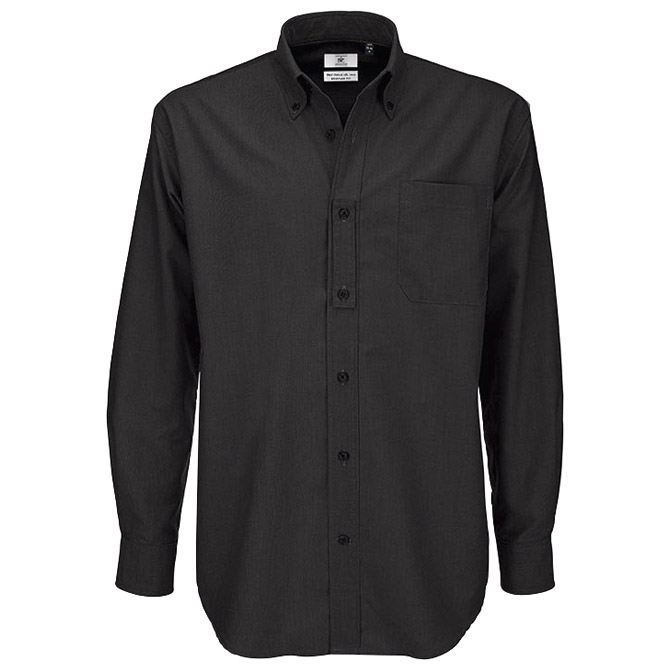 Košulja muška dugi rukavi B&C Oxford 135g crna XL!!
