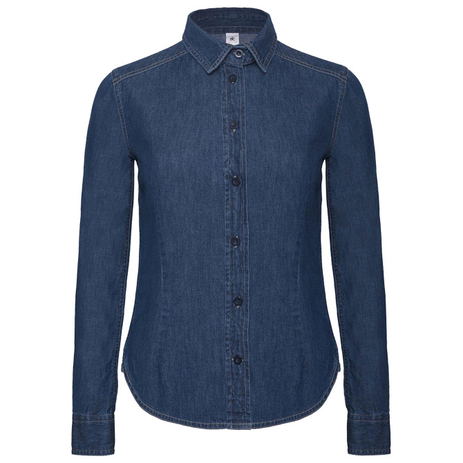 Košulja ženska dugi rukavi B&C DNM Vision/Women tamno plava M!!