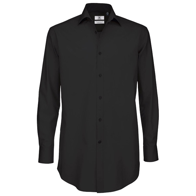 Košulja muška dugi rukavi B&C Black Tie 135g crna XL!!