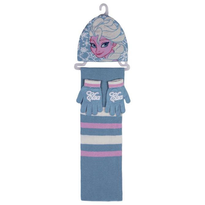 Šal+kapa+rukavice Frozen Elsa Cerda 2200000448 svijetlo plavi!!