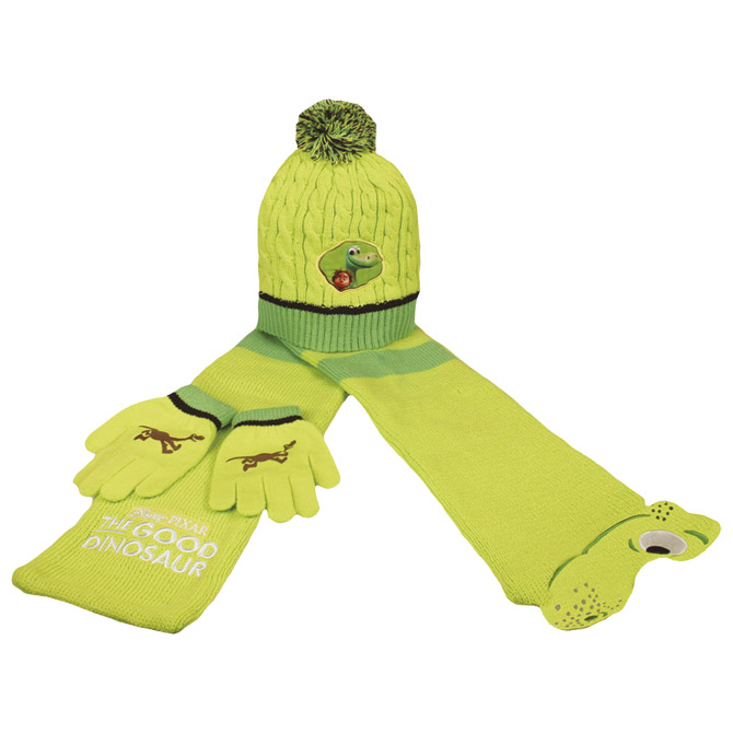 Šal+kapa+rukavice Good Dinosaur Cerda 2200000899 fluorescentna zelena!!