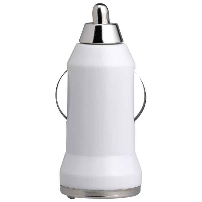 Punjač za auto aluminijski/ABS bijeli!!