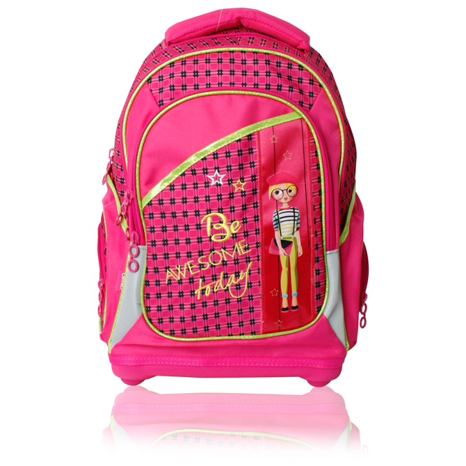 Ruksak školski anatomski lagan Be Awesome Connect rozi!!