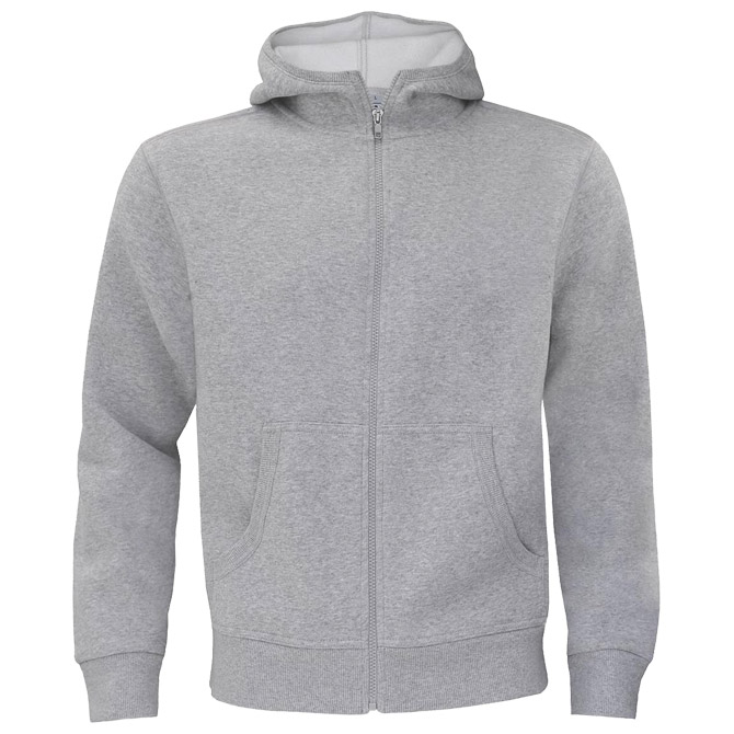 Majica dugi rukavi zip B&C Monster 280g svijetlo siva S!!