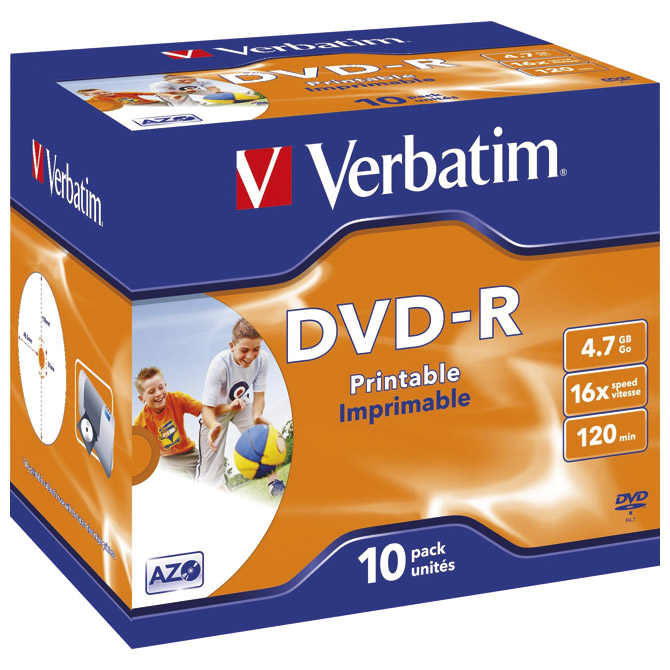 DVD-R 4,7/120 16x JC printable Verbatim 43521!!