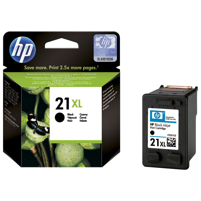 Ink Jet HP. No.21XL C9351CE original crni