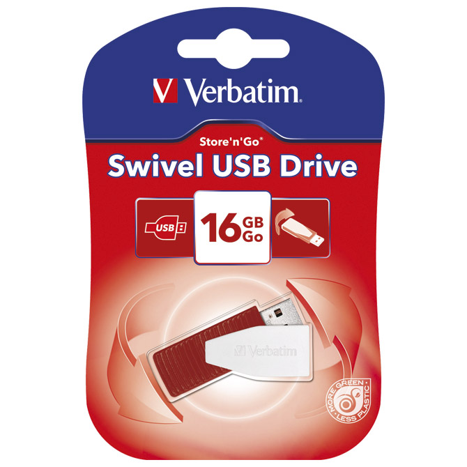 Memorija USB 16GB Store'n'Go Swivel Verbatim 49814 crvena!!