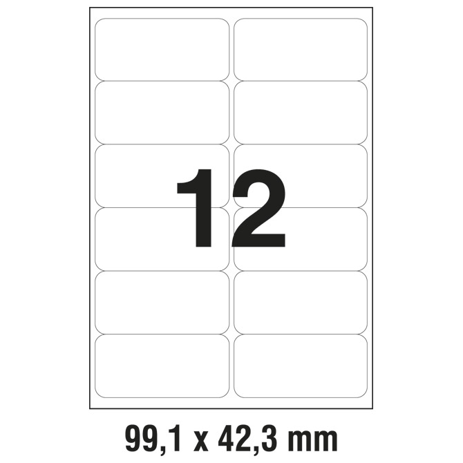 Etikete LK  99,1x42,3 mm vodootporne polyester pk20L Zweckform L4776-20 bijele