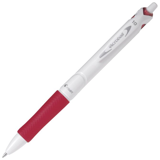 Olovka kemijska Acroball Pure White Begreen Pilot BAB-15M-BG-R crvena!!
