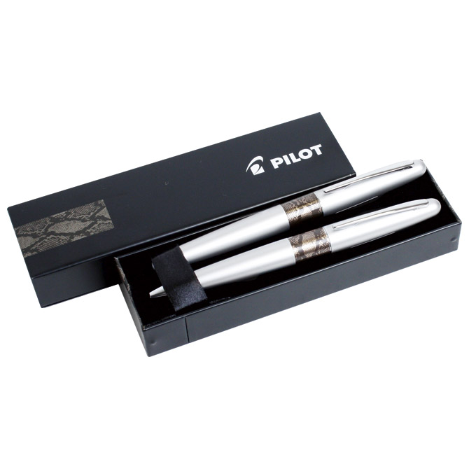 Garnitura olovka kemijska+roler MR2 Python Pilot srebrna