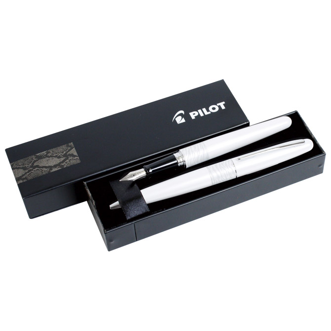 Garnitura olovka kemijska+nalivpero MR2 Tiger Pilot bijela