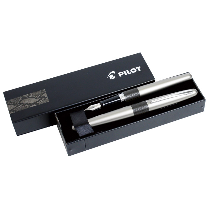 Garnitura roler+nalivpero MR2 Lizard Pilot tamno srebrna