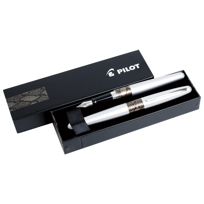 Garnitura roler+nalivpero MR2 Python Pilot srebrna