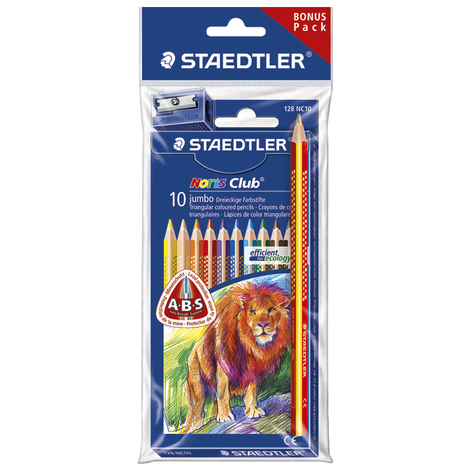Boje drvene  10boja Jumbo Noris+šiljilo+Rainbow Staedtler 61 SET8!!