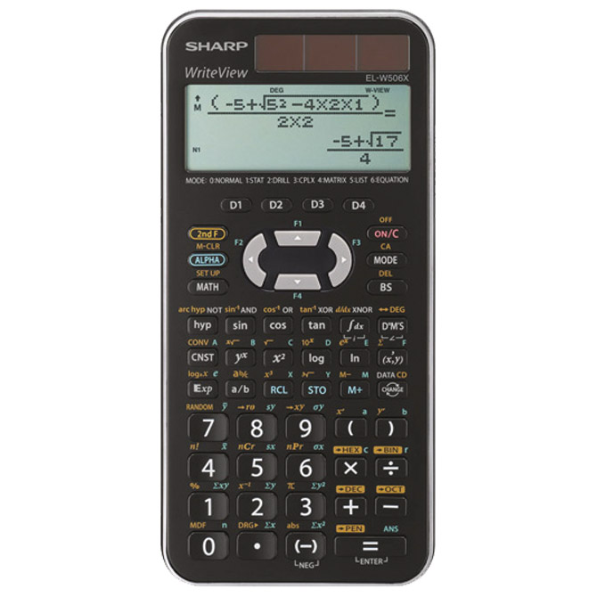 Kalkulator tehnički 10+2mjesta 556 funkcija Sharp EL-W506XSLC srebrni!!