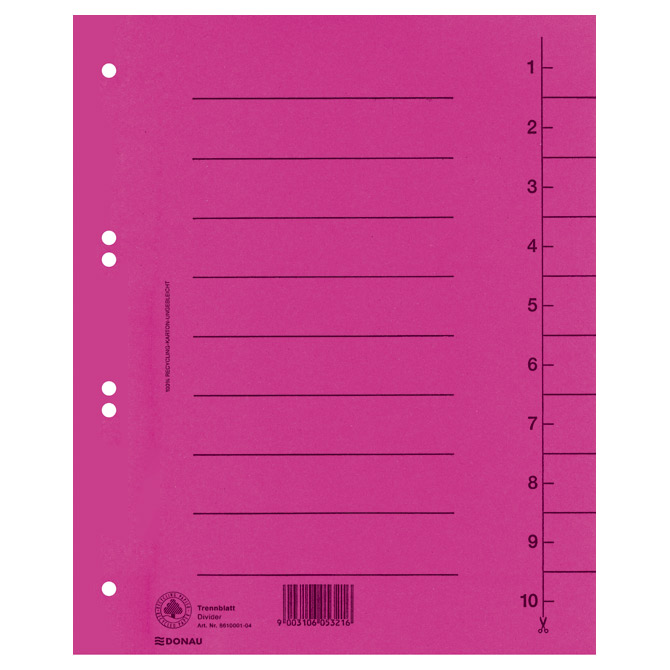 Pregrada kartonska A4 250g Donau 8610001-16 roza