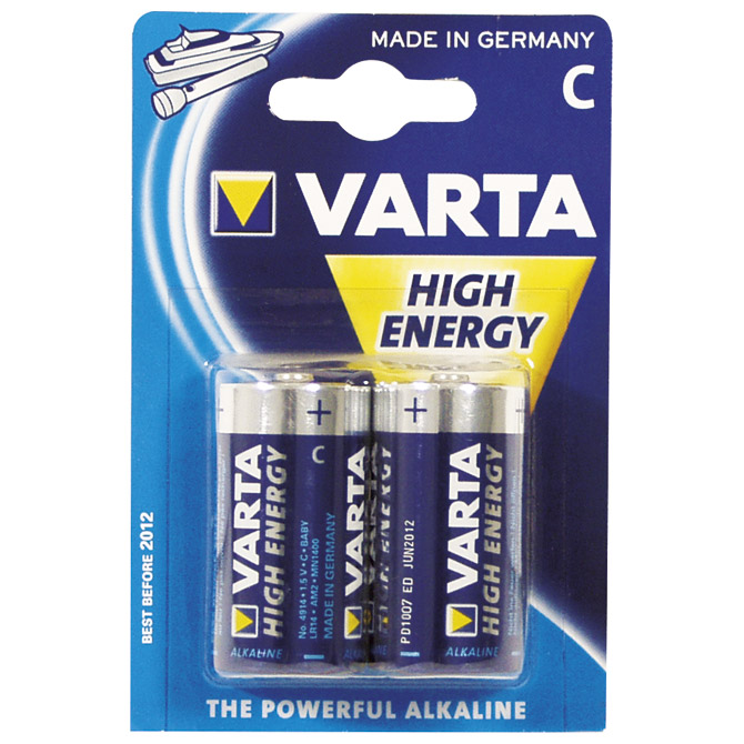 Baterija alkalna 1,5V C High Energy pk2 Varta LR14 blister!!