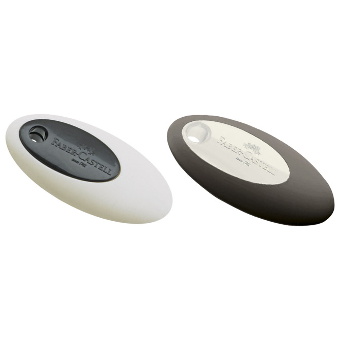 Gumica plastična Oval Faber-Castell 182338 bijelo-crna!!