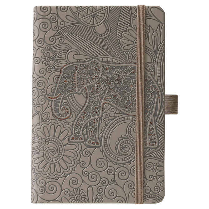 Notes Ivory  9x14cm karo s gumicom Elephant N6-639 bež/smeđi!!