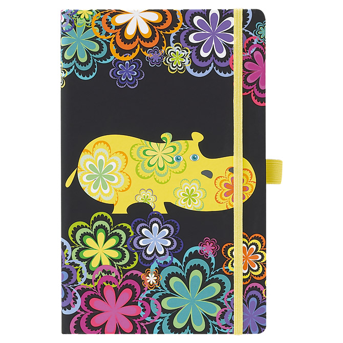 Notes Ivory  9x14cm karo s gumicom Animal graphic 03-001 nosorog!!