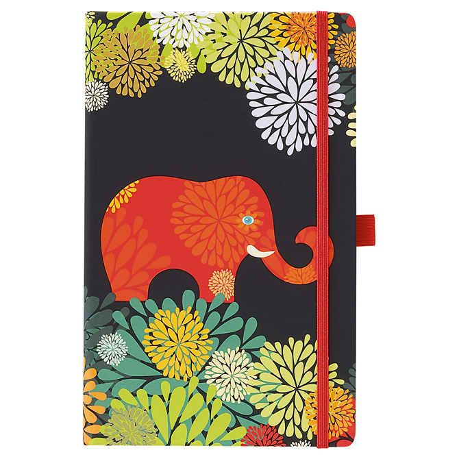 Notes Ivory  9x14cm karo s gumicom Animal graphic 03-002 slon!!