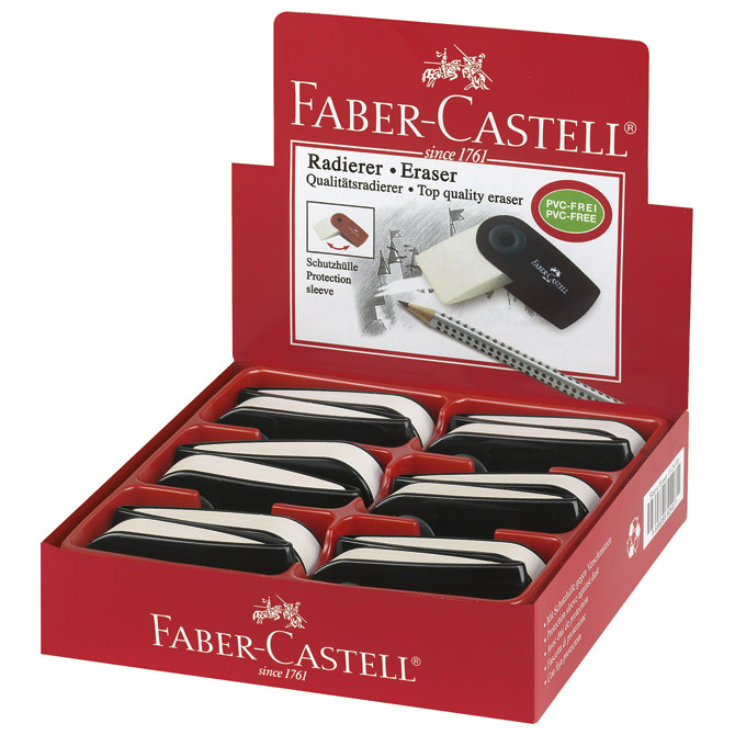 Gumica plastična Sleeve Faber Castell 182400 bijelo/crna!!