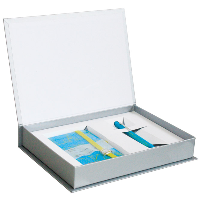 Set poklon notes Lanybook  9x14cm Sexy Notes Only karo plavo/žuti+olovka kemijska Grip 2010 Faber tirkizno-svijetlo zelena!!