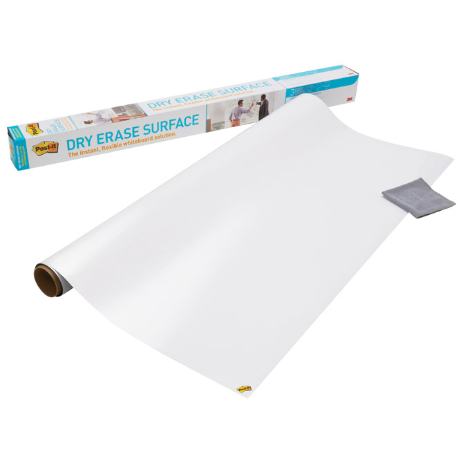 Ploča samoljepljiva u roli piši-briši, non-permanent markeri 91,4x121,9cm Post-it Super Sticky Dry Erase DEF4x3-EU 3M.bijela