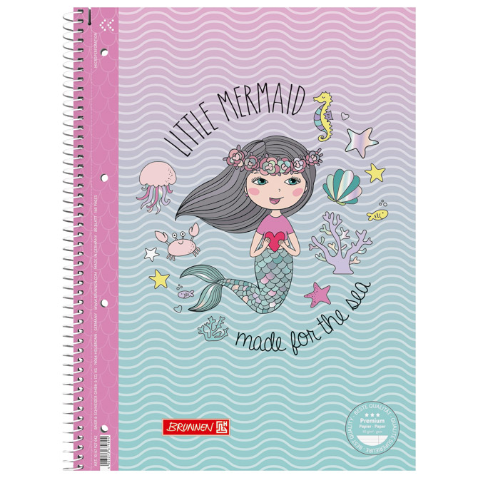 Blok kolegij A4 crte  80L perforacija+4rupe Mermaid Brunnen 10-67927 642!!