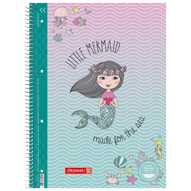 Blok kolegij A4 karo  80L perforacija+4rupe Mermaid Brunnen 10-67928 642!!