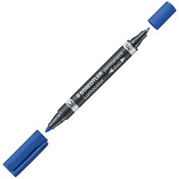 [000036591] Marker permanentni obostrani 0,6 i 1,5 mm Lumocolor Staedtler 348-3 plavi