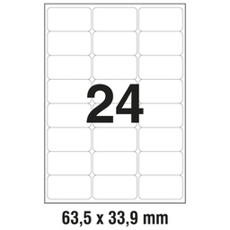 [000002254] Etikete LK  63,5x33,9 mm polyester pk20L Zweckform L4773-20 bijele