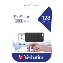 [000042971] Memorija USB128GB 2.0 PinStripe Verbatim 49071 crna blister