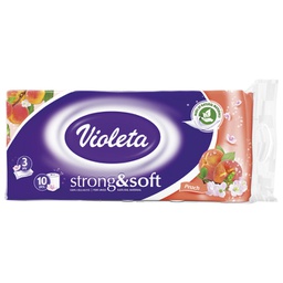 [000005711] Papir toalet-rola troslojni miris breskva pk10 Strong&Soft Violeta