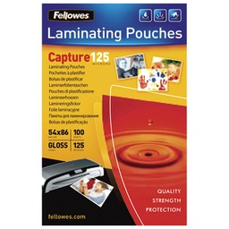 [000003365] Folija za plastificiranje 125my 54x86 mm sjajna pk100 Fellowes 5306302