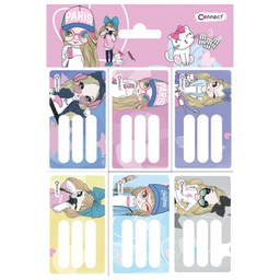 [000003660] Etikete školske 6/1x3+raspored sati-djevojčice Connect blister