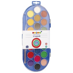 [000004257] Boja vodena fi 30 mm 22boje+kist Primo 114A22SG blister